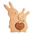 thumbnail image 1 of SMKE Wooden Bunny Family Puzzle,Easter Rabbit Tabletop Ornaments,Wood Craft Puzzles,Wooden Bunny Family Puzzle Set of 2,Natural Solid Wood Rabbit Figurines,Spring Home Decor,Easter Tabletop Ornament, 1 of 9