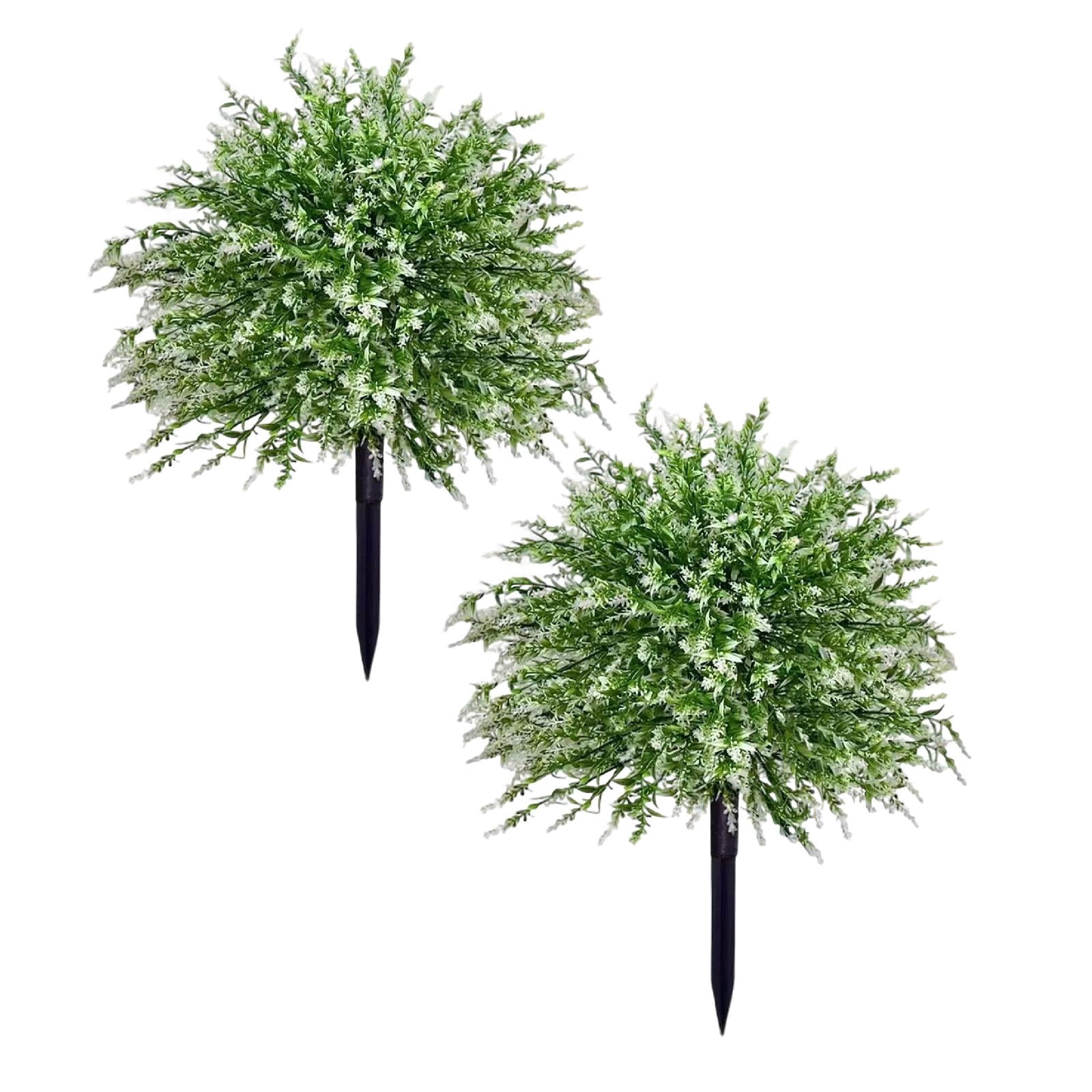 SMKE outdoor plant,garden plant,outdoor foliage,garden foliage,garden decoration,porch decoration,2-Pack 21.65" Artificial White Flower Bushes,with Ground Stakes for Outdoor Garden