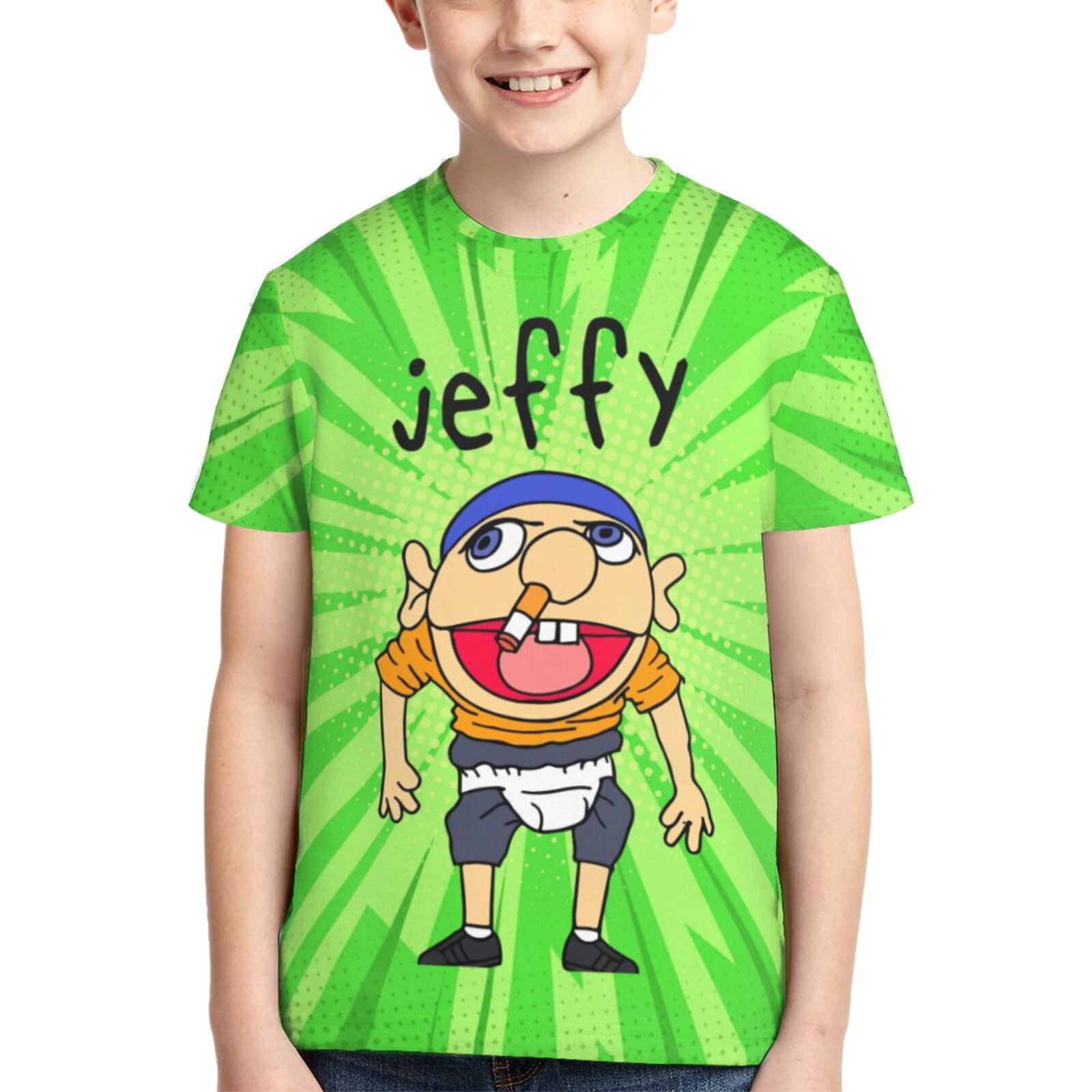SML Jeffy Boys Girls T Shirt Kids Short Sleeve Crewneck 3d Printed ...