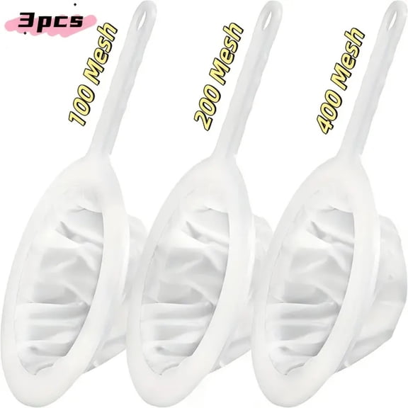 SMLT 3pcs Fine Mesh Strainer, Kitchen Juice Soymilk Coffee Filter Sieve, Removes Pulp Sediment