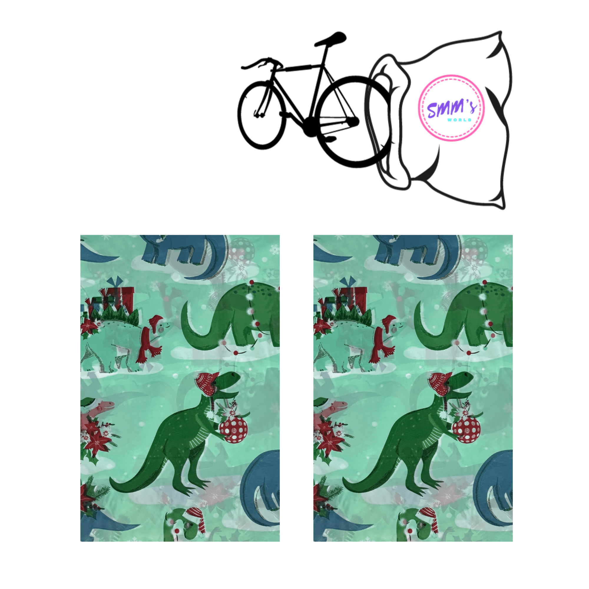 SMM'sWorld Dinosaur Christmas Gift Bags 2 Pack, XL 60 x 72 in, Large Plastic Gift Bags