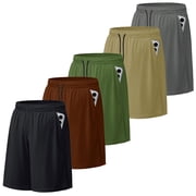 SMNDY Men's Athletic Shorts Mesh Workout Gym Activewear Basketball Shorts with Pockets 5 Pack