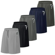 SMNDY Men's Athletic Shorts Mesh Workout Gym Activewear Basketball Shorts with Pockets 5 Pack