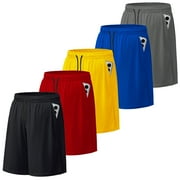 SMNDY Men's Athletic Shorts Mesh Workout Gym Activewear Basketball Shorts with Pockets 5 Pack