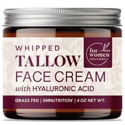 SMNutrition Beef Tallow Face Moisturizer for Women | With Hyaluronic Acid | Hydrating Whipped Beef Tallow for Skin Care for Women | With Jojoba & Sweet Almond Oil | 4 oz