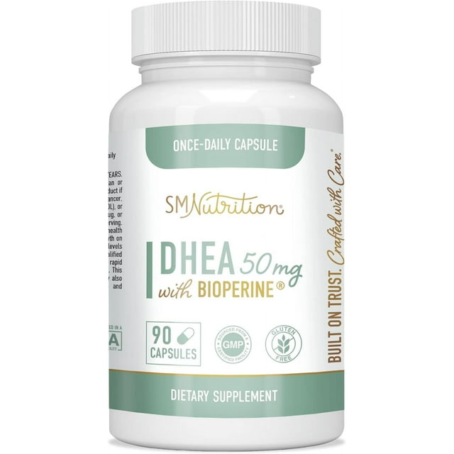 SMNutrition DHEA with Bioperine , 50 mg , 90 Capsules, SMNutrition