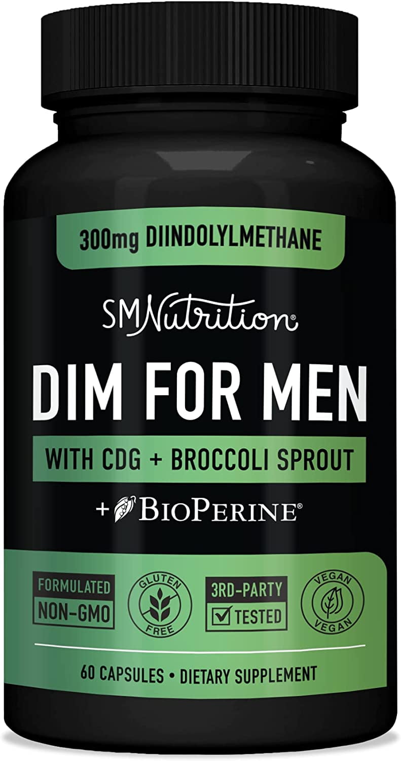 SMNutrition DIM 300mg Estrogen Blocker for Men Black Pepper Extract