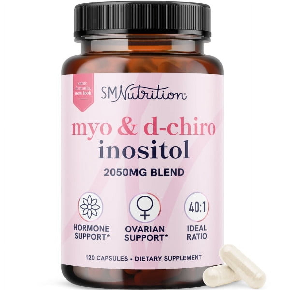 Myo-Inositol & D-Chiro Inositol for Menstrual Cycle, Fertility & Ovarian Health Support | 40:1 Ratio | 120 Ct