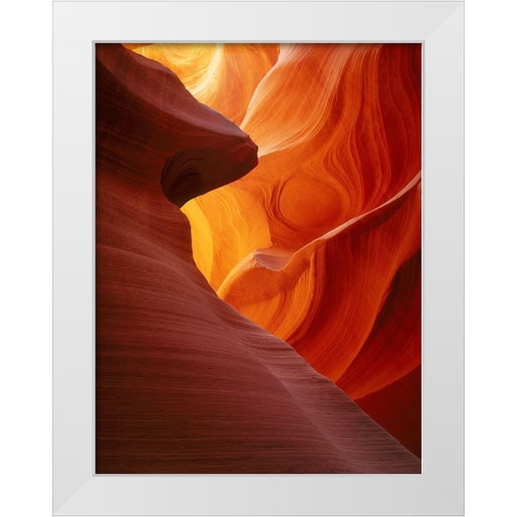 SMO 12x14 White Modern Wood Framed Museum Art Print Titled - Antelope Canyon is a slot canyon near page-in northern Arizona