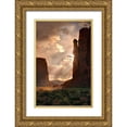 thumbnail image 1 of SMO 13x18 Gold Ornate Wood Framed with Double Matting Museum Art Print Titled - Light rays filter down into Monument Valley-on the Arizona and Utah border, 1 of 4
