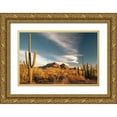 thumbnail image 1 of SMO 14x11 Gold Ornate Wood Framed with Double Matting Museum Art Print Titled - A valley of saguaro cactus in Organ Pipe Cactus National Monument-on the Arizona Mexico border, 1 of 4