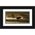 thumbnail image 1 of SMO 24x14 Black Ornate Wood Framed with Double Matting Museum Art Print Titled - Crashing waves in the Pacific Ocean off northern California, 1 of 4