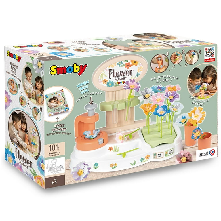 SMOBY: Flower Market - Kids DIY 100 Piece Set, Build Your Own Fabric Flower  Bouquets, Arts & Crafts For Ages 3+