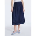 thumbnail image 1 of Free Assembly Women's and Women's Plus Embroidered Cotton Maxi Skirt with Smocked Waist, Sizes XS-4X, 1 of 6