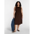 thumbnail image 1 of Terra & Sky Women’s Plus Smocked Midi Dress, Size 0X-5X, 1 of 4