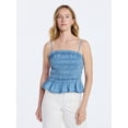 thumbnail image 1 of Free Assembly Women's Smocked Cotton Top with Peplum Hem, Sizes XS-XXL, 1 of 5