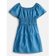 Wonder Nation Girls' Smocked Waist Denim Dress, Sizes 4-18