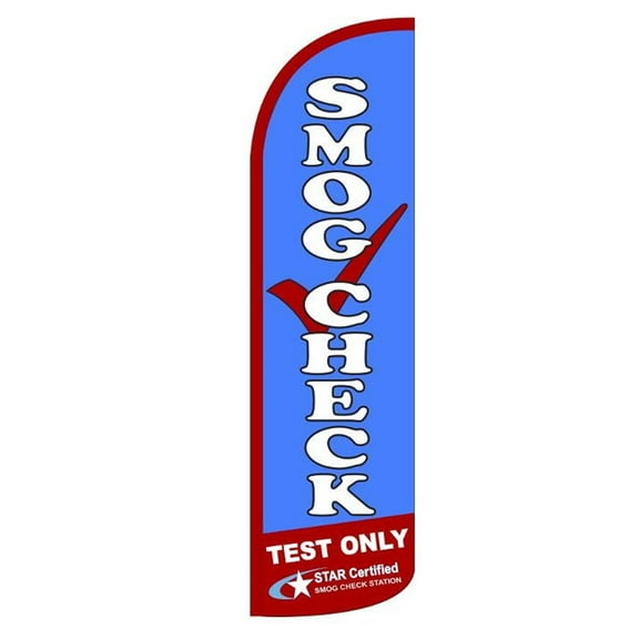 SMOG CHECK TEST ONLY Windless Flag (Hardware Not Included) |Advertisement /Business Flags | Feather Flag |