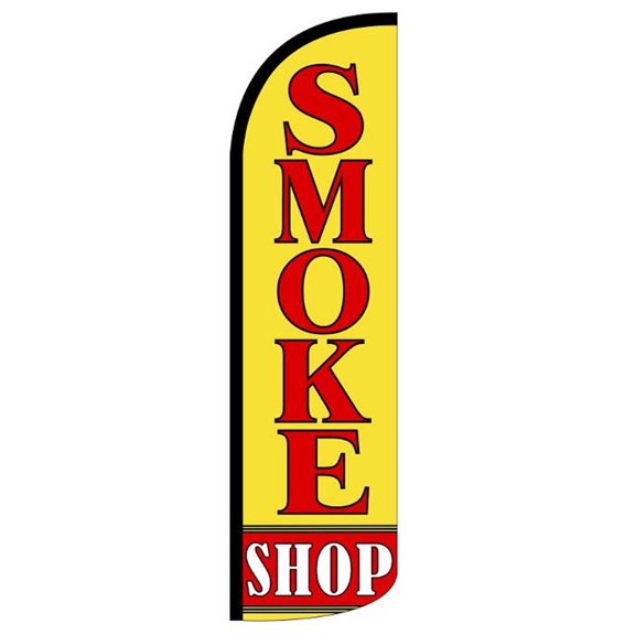 SMOKE SHOP Windless Flag (Hardware Not Included) |Advertisement /Business Flags | Feather Flag |