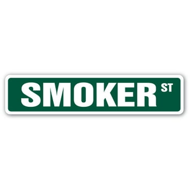 SMOKER Street Sign cooker bbq bar-b-que grill grilling | Indoor/Outdoor |  18" Wide