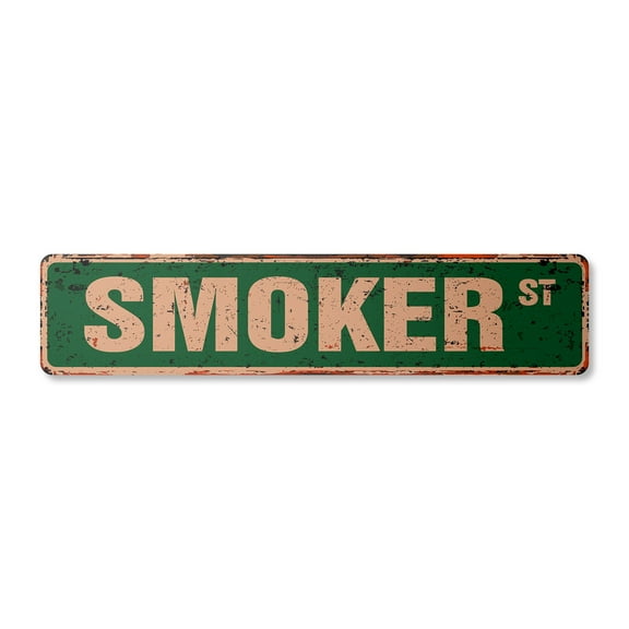 SMOKER Vintage Plastic Street Sign cooker bbq bar-b-que grill grilling | Indoor/Outdoor |  24" Wide