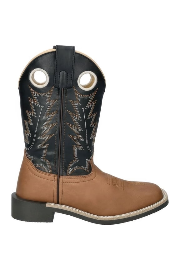 Boys El Paso Western Brown and Black Boots, Size: 3, Width:R