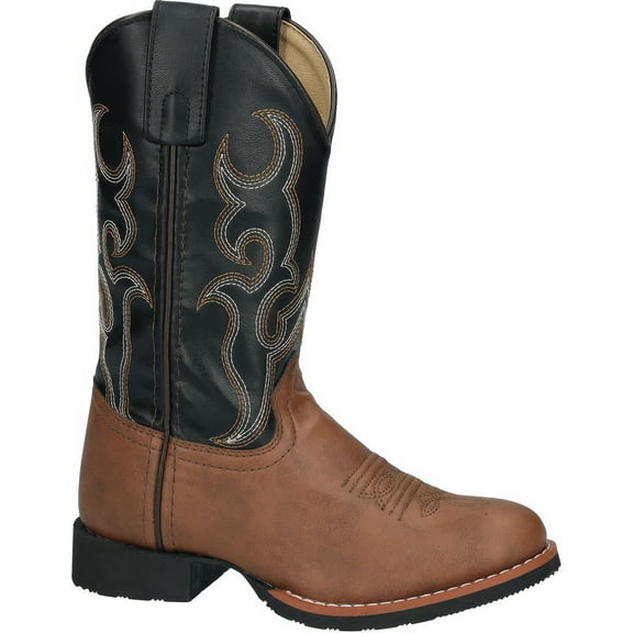 SMOKY MOUNTAIN BOOTS Boys Mustang Western Brown and Black Boots, Size:9, Width:R