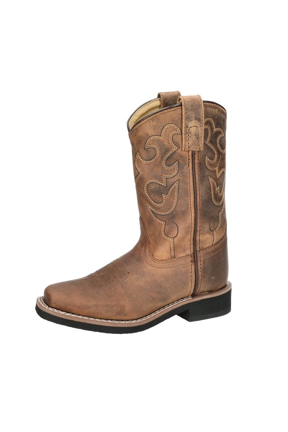 Unisex Kids' Pueblo Western Boots, Color: Dark Crazy Horse, Size: 6.5