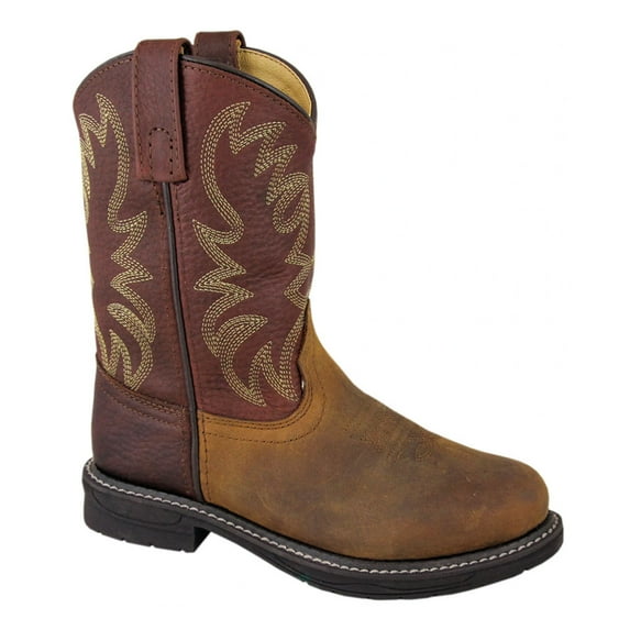 SMOKY MOUNTAIN BOOTS Kids Buffalo Western Boots, Color: Brown Oil Distress/Brown, Size: 12.5, Width: R