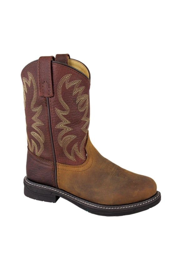 Kids Buffalo Western Boots, Color: Brown Oil Distress/Brown, Size: 12, Width: R