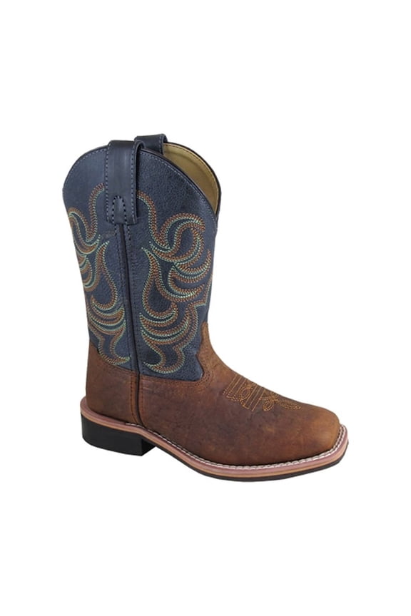 Kids Jesse Western Boots, Color: Brown/Navy, Size: 2.5, Width: R