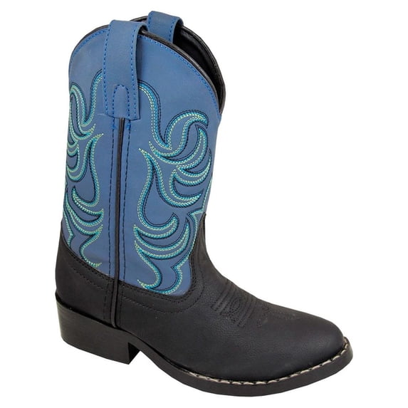 SMOKY MOUNTAIN BOOTS Kids Monterey Western Boots, Color: Black/Blue, Size: 2.5, Width: R
