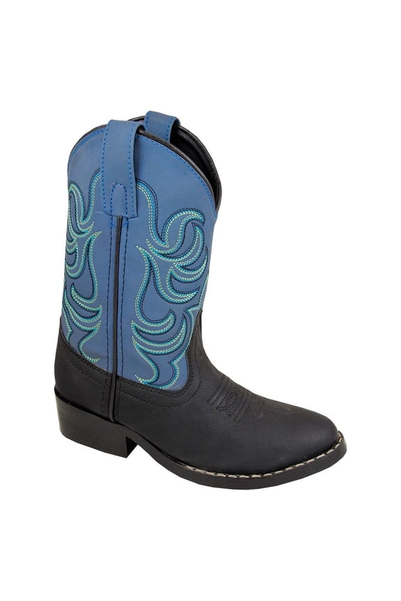 Youth Monterey Western Boots, Color: Black/Blue, Size: 5, Width: R
