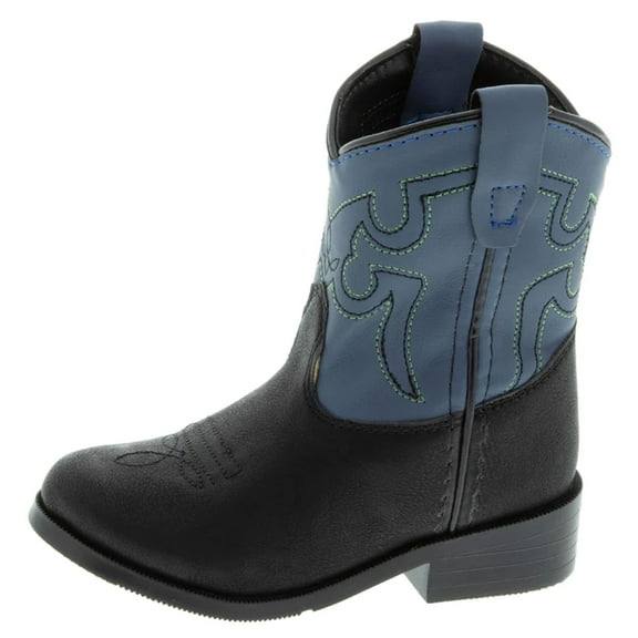 SMOKY MOUNTAIN BOOTS Unisex Kids' Monterey Western Boots, Color: Black/Blue, Size: 7.5