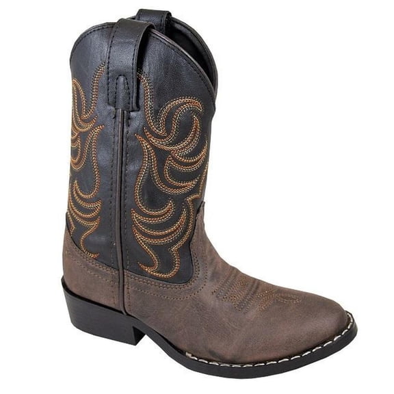 SMOKY MOUNTAIN BOOTS Kids Monterey Western Boots, Color: Brown/Black, Size: 4, Width: R (1575Y-4R)