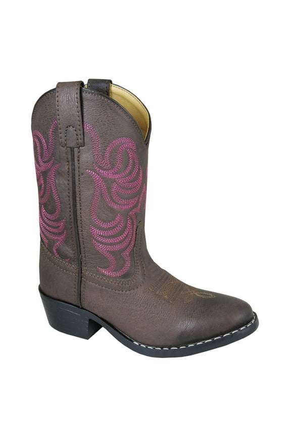 Kids Monterey Western Boots, Color: Brown/Pink, Size: 1, Width: R