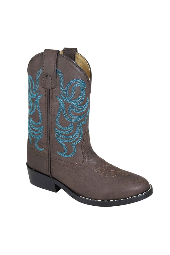 Kids Monterey Western Boots, Color: Brown/Blue, Size: 3, Width: R