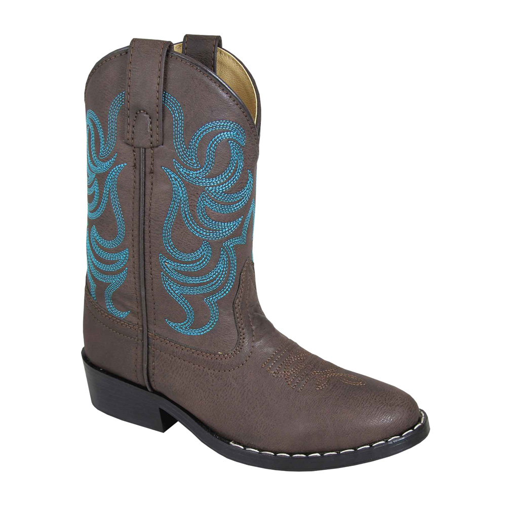 Stivali Western Bambini Smoky Mountain Boots Monterey – Pelle Sintetica, Punta Quadrata, Colore Nero