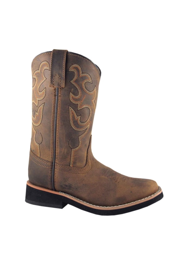 Unisex Kids' Pueblo Western Boots, Color: Dark Crazy Horse, Size: 12, Width: R