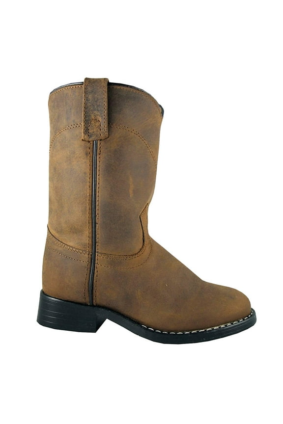 Kids Roper Western Boots, Color: Brown Oil Distress, Size: 1, Width: R