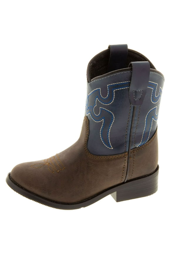 Unisex Kids' Monterey Western Boots, Color: Brown/Navy, Size: 5.5