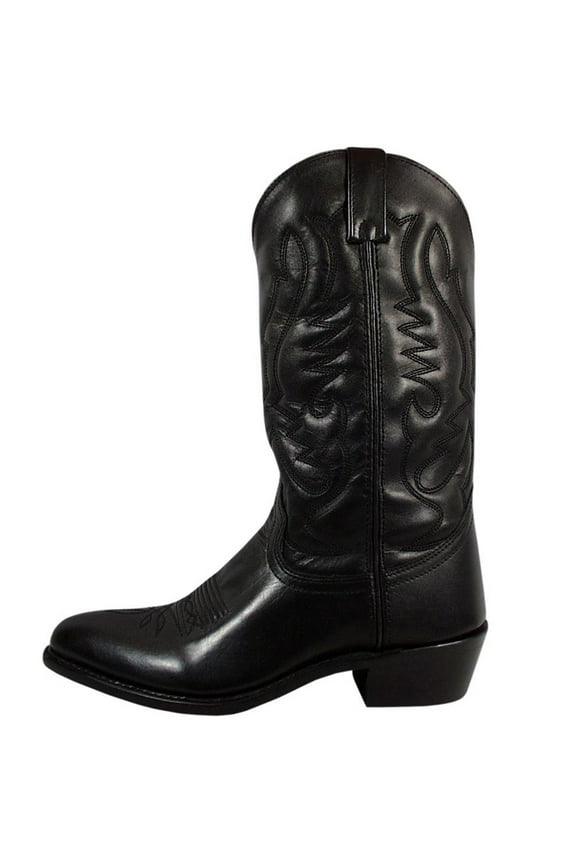 Men's Denver Leather Western Boots, Color: Black, Size: 10-EE