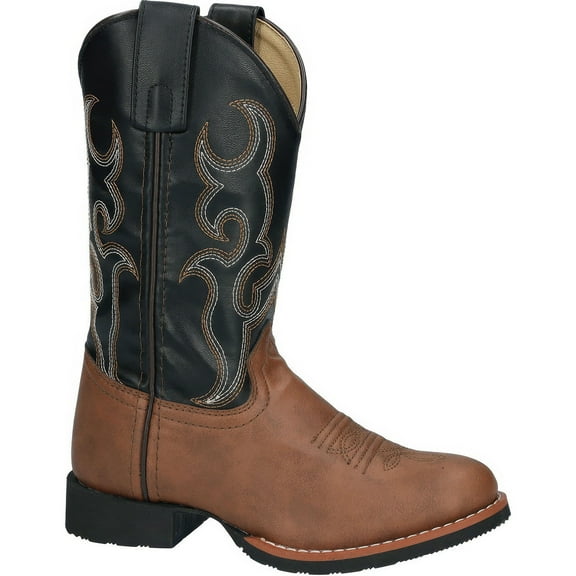 SMOKY MOUNTAIN BOOTS Youth Boys Mustang Western Brown and Black Boot, Size:4, Width:R