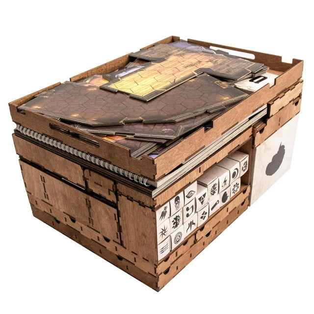 SMONEX Wooden Organizer and TSF6&nbsp;Four Player Boards Compatible with Gloomhaven Board Game - Box Suitable for Storage All Gloomhaven Expansions - Insert and Storage
