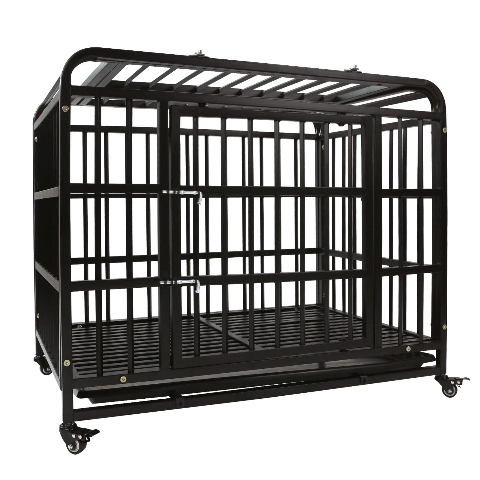 SMONTER 38 Inch Heavy Duty Dog Crate Indestructible Dog Crate for