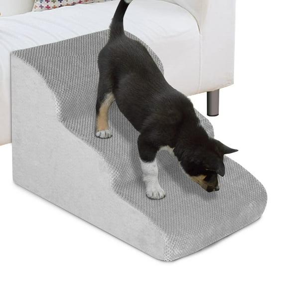 SMONTER Dog Stairs for Small Dogs, 3 Tiers High Density Foam Dog Steps 15.7" High, Non-Slip Dog Stairs for High Bed Couch, Dog Ramps for Injured Older Pets, Strong Bearing Dog Bed Stairs