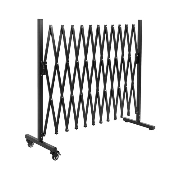 SMONTER Expandable Barricade Gate, 129" Metal Safety Barrier Gate with Casters, Accordion Garden Yard Fence Portable Dog Gates with Latch Indoor Outdoor