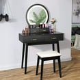 SMOOL Vanity Desk with Lighted Mirror 3 Color Lighting Modes