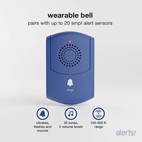 SMPL Alerts Wireless & Wearable Alerts Pager, Elderly Assistance, Caregiver Paging System, Security/Motion Sensors, Senior & Kids Safety, Live Technical Support