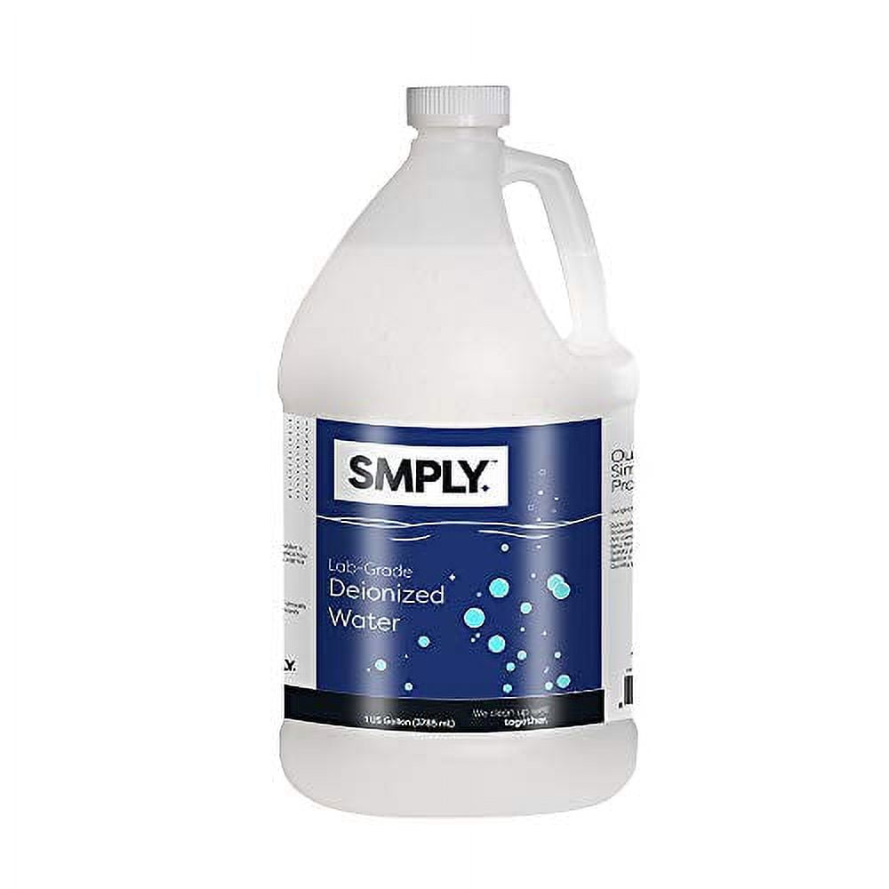 SMPLY. Deionized Water - 1 Gallon - Demineralized and Lab Grade